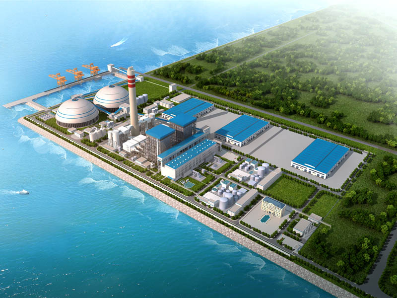 湛 江 京 信 東 海 電 廠 2 ⅹ 6 0 0 m w 級“ 上 大 壓 小 ”熱 電 聯(lián)產燃煤機組圓形煤倉網架工程